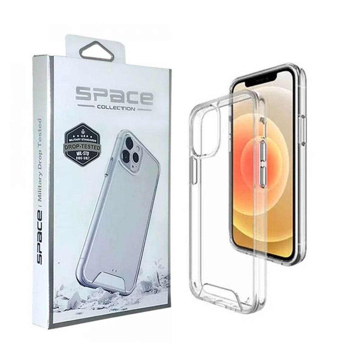 SPACE - Case Space Anticaida + Vidrio Templado iPhone 12 Pro Max Transparente