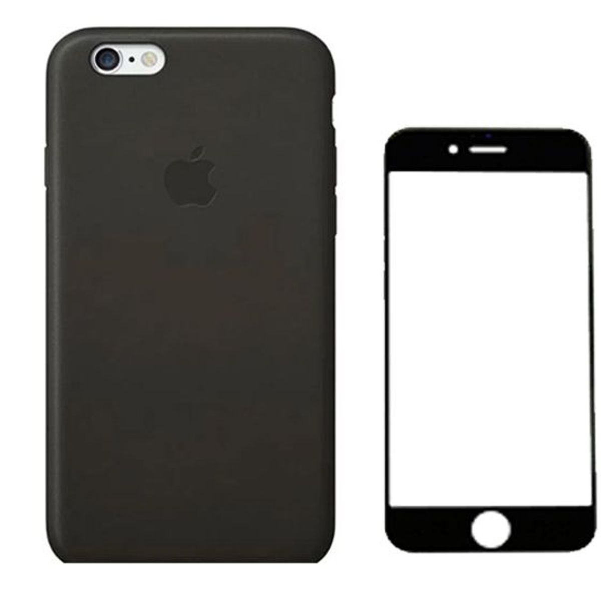 GENERICO - Case Silicona Iphone 7/8  Negro + Mica De Vidrio Completo