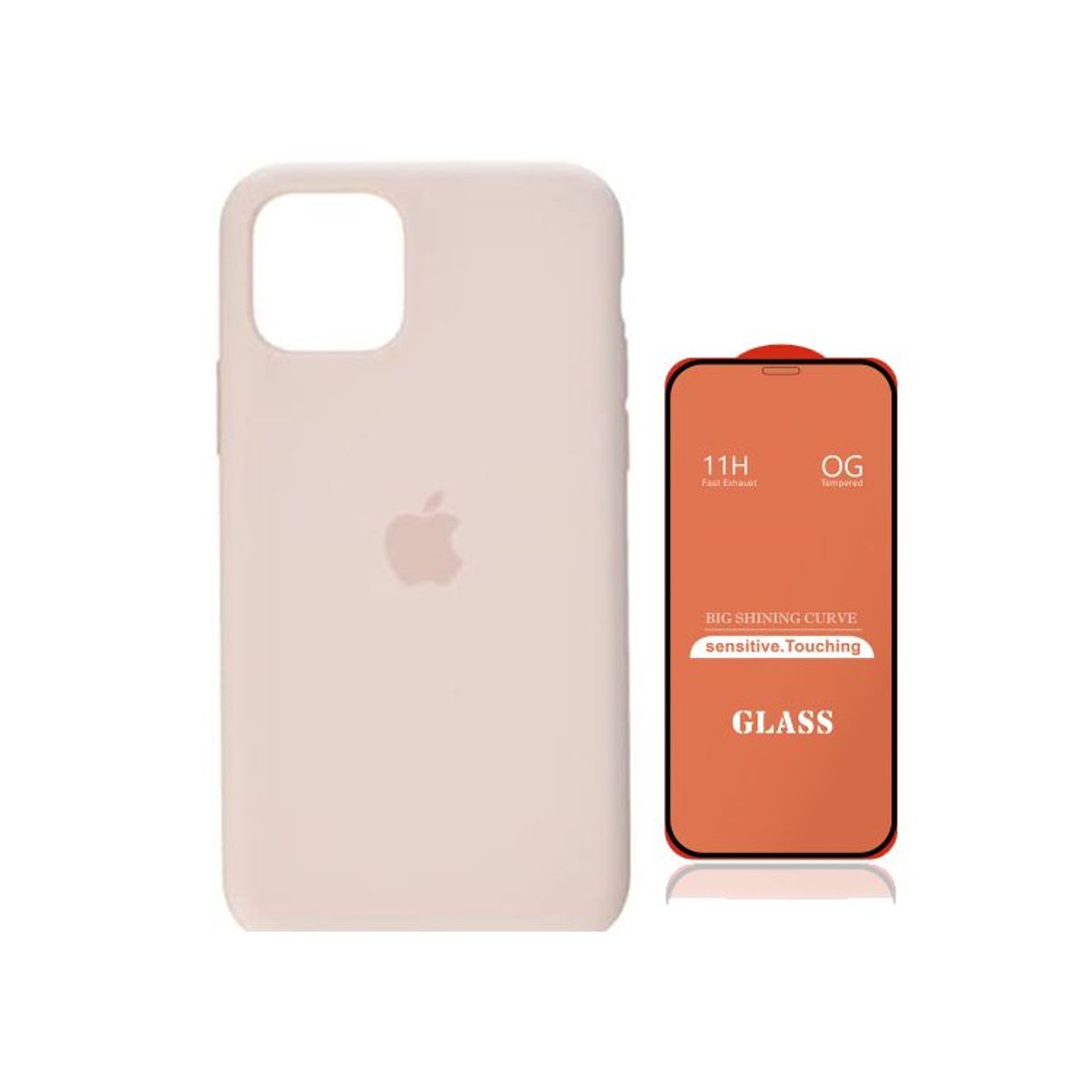 GENERICO - Case Silicona Iphone 14 Nude + Mica De Vidrio Completo
