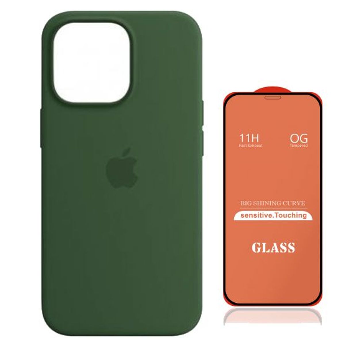 GENERICO - Case Silicona Iphone 14 Pro Max  V.Militar+ Mica De Vidrio Completo
