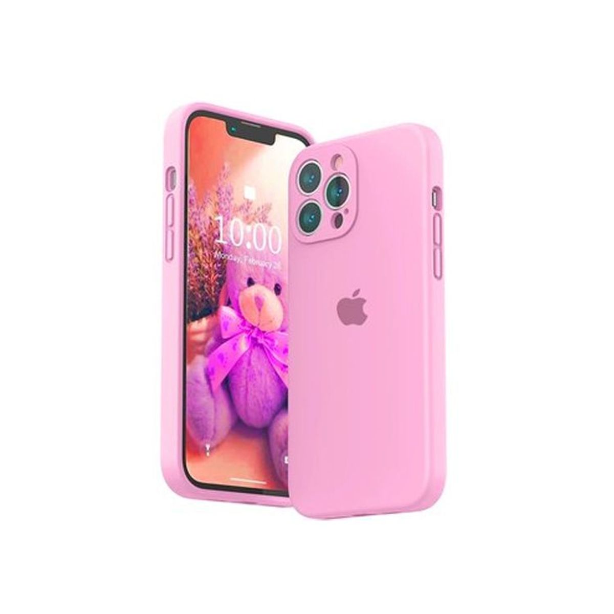 GENERICO - Silicone Case Con P/Cámara Iphone 13 - Rosa