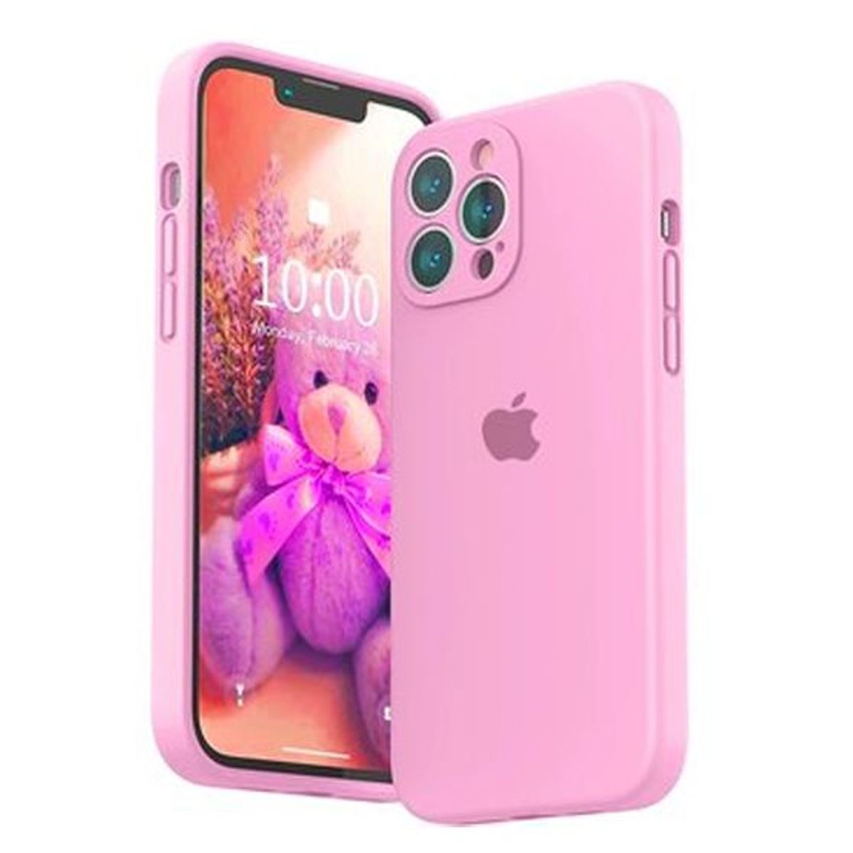 GENERICO - Silicone Case Con P/Cámara Iphone 13 Pro - Rosa