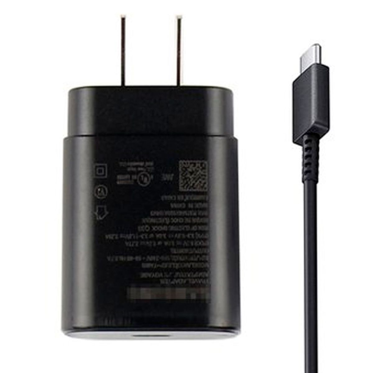 SAMSUNG - Cargador Samsung USB C de 25W Carga Rápida Galaxy S20 S21 S21 Ultra S10 Negro