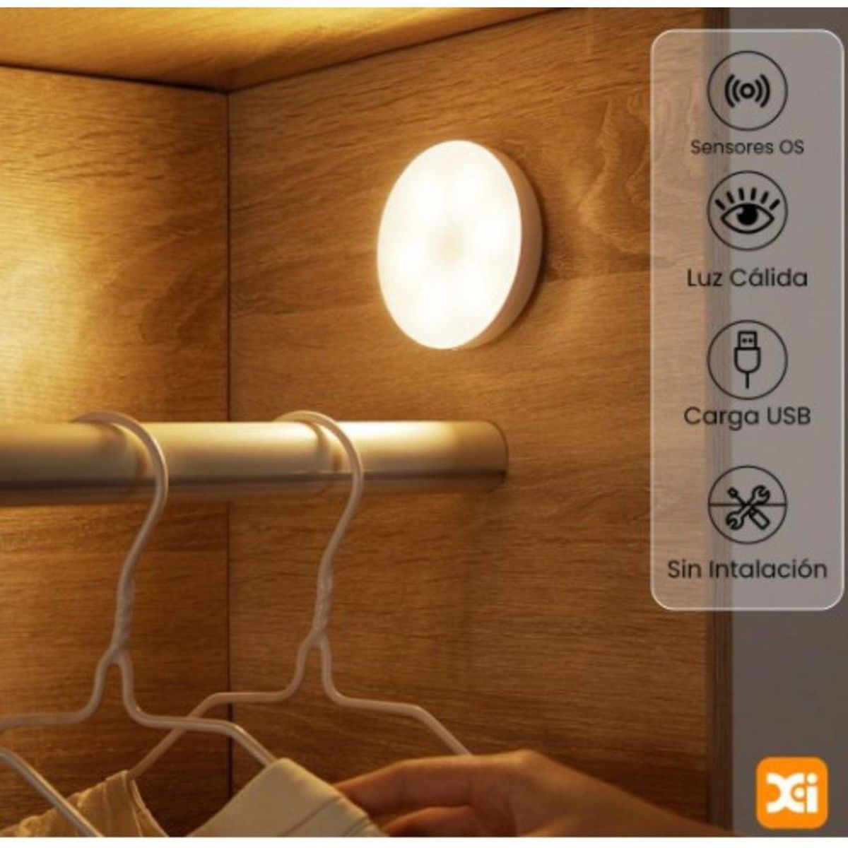 GENERICO - Luz led inteligente con sensor de movimiento con cable usb
