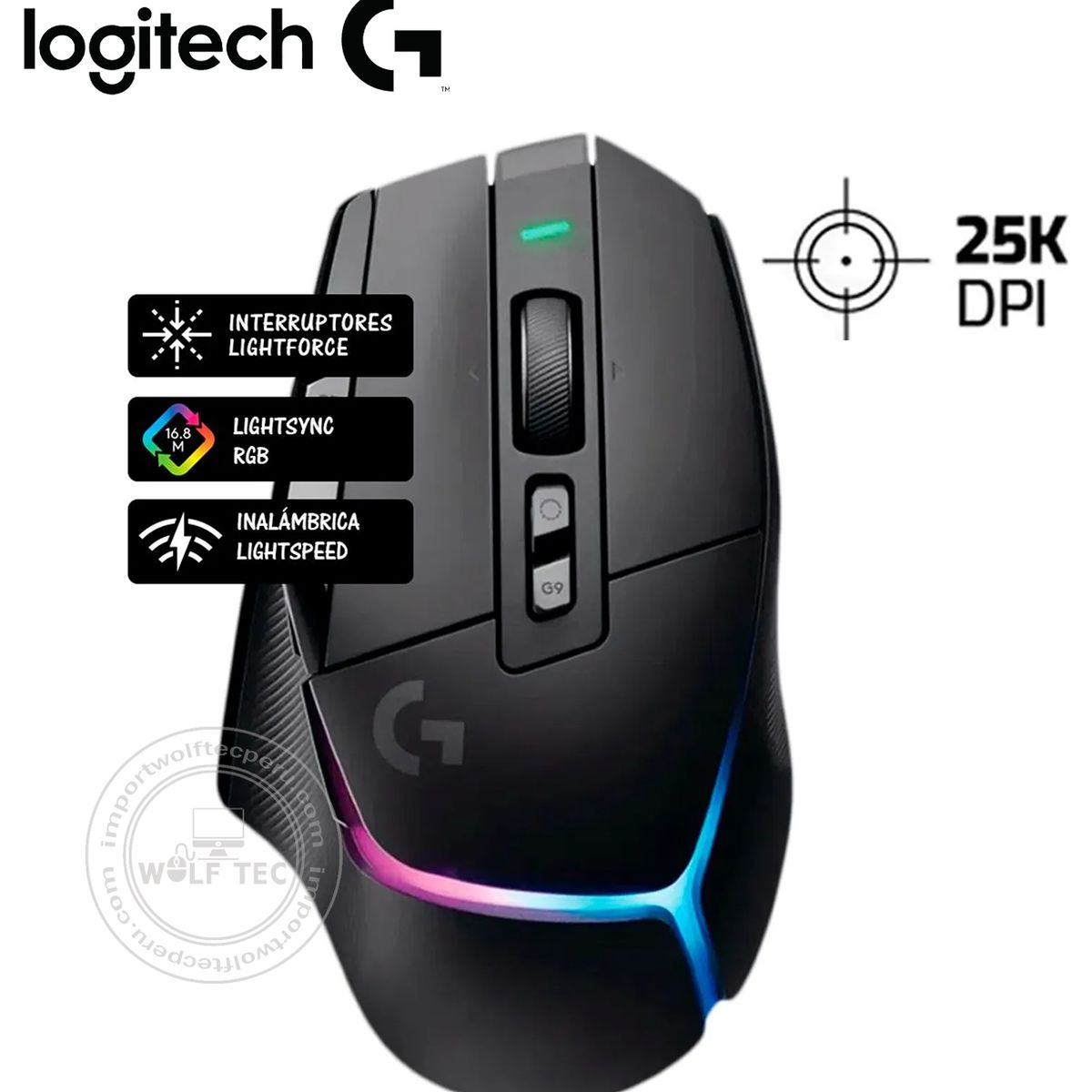 LOGITECH - MOUSE LOGITECH G502 X PLUS LIGHTSPEED WIRELESS 25K DPI RGB BLACK
