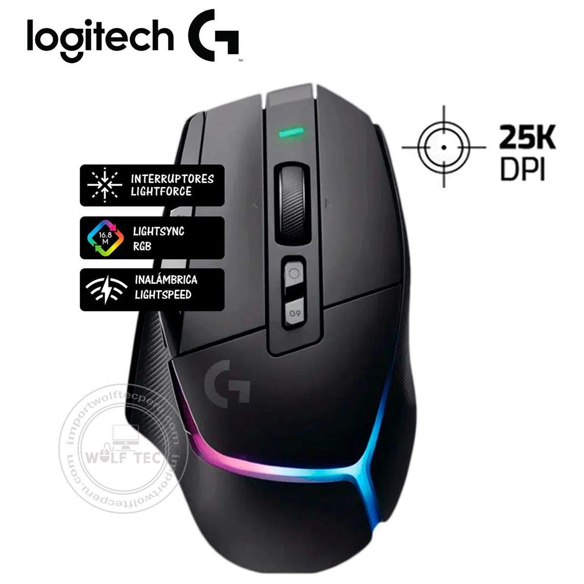 LOGITECH - MOUSE LOGITECH G502 X PLUS LIGHTSPEED WIRELESS 25K DPI RGB BLACK