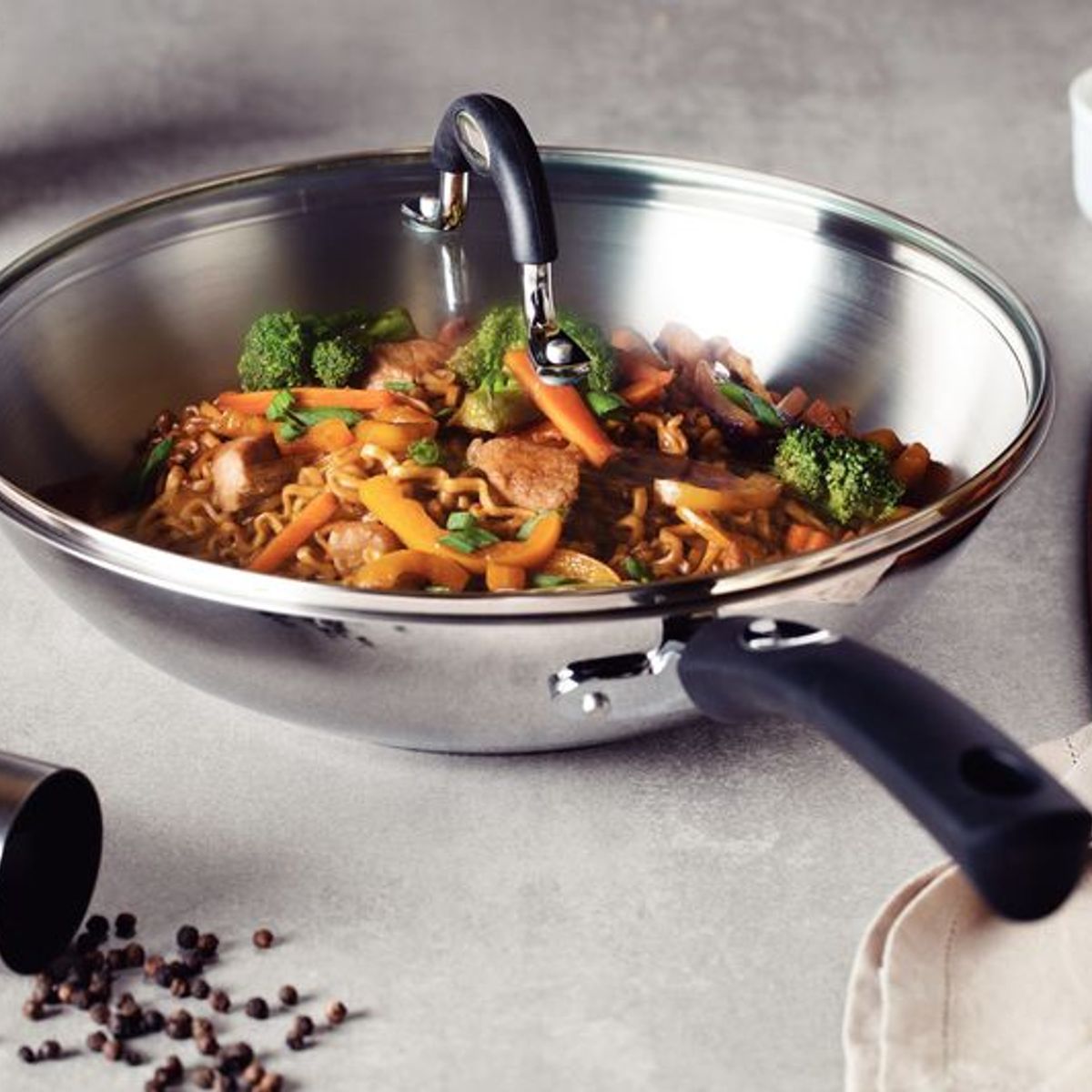 TRAMONTINA - Sarten Tramontina Wok con Tapa