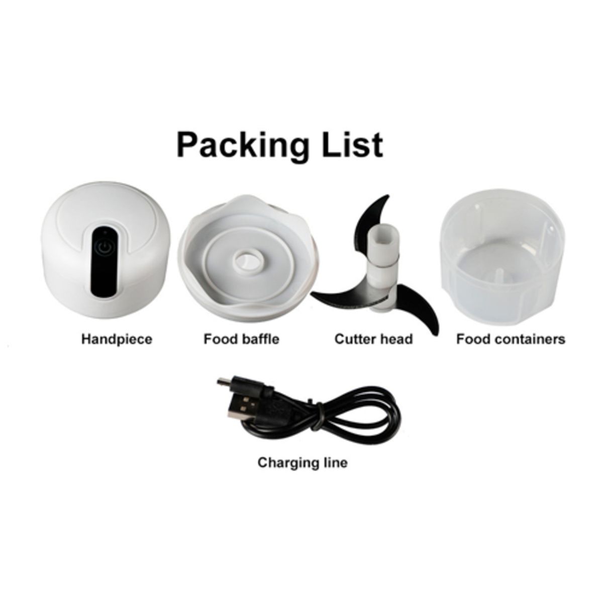 GENERICO - Triturador De Alimentos Verdudas Alimentos Electrico Usb Recargable