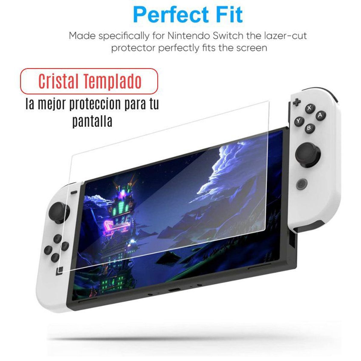GENERICO - Protector pantalla mica cristal templado nintendo switch oled 2021
