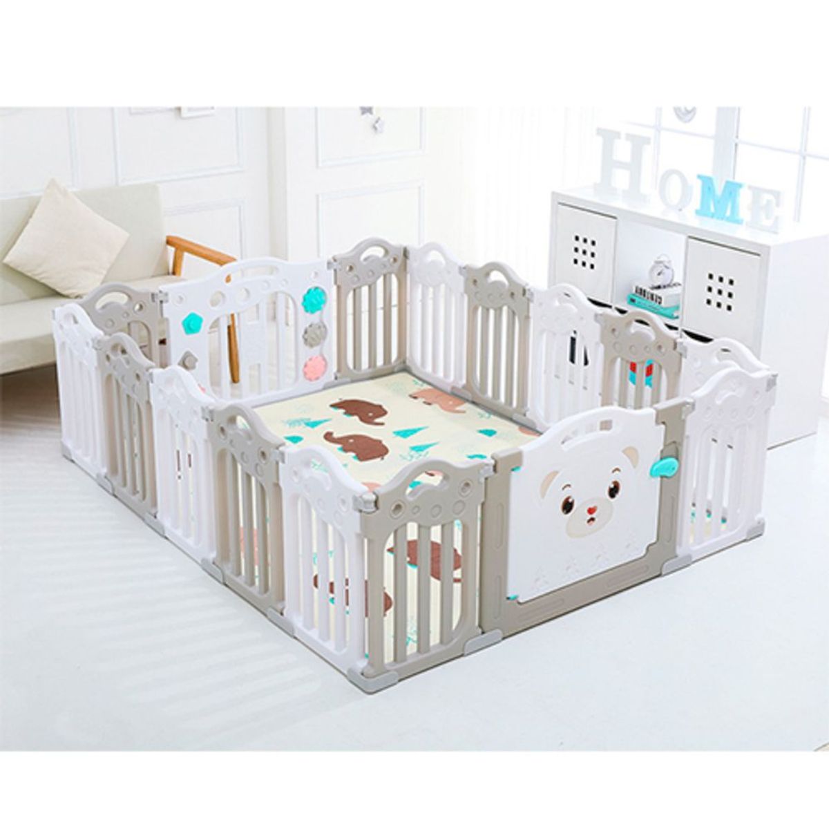 GENERICO - Corral De Juegos Bebe Niños Corralito Seguridad Gris