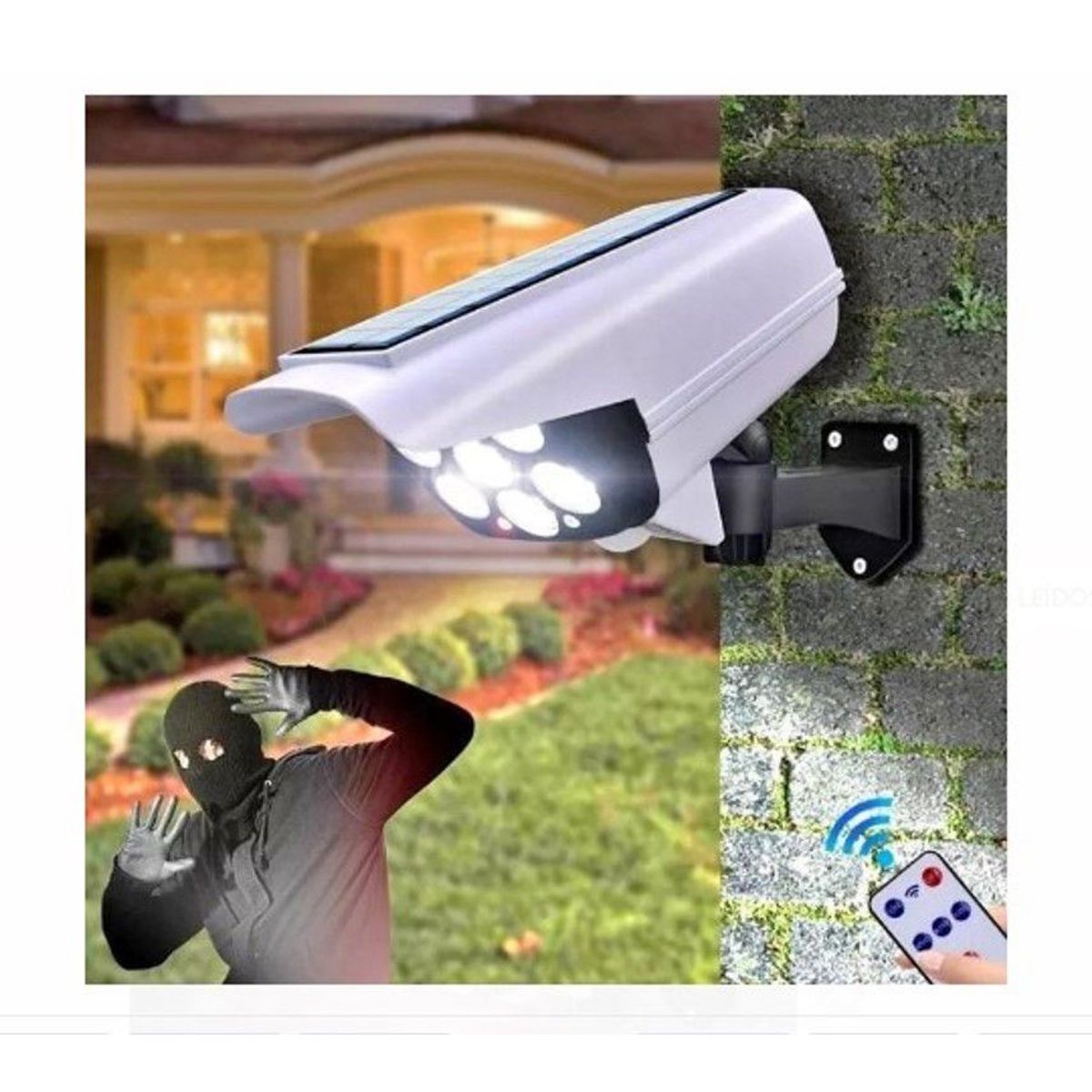 GENERICO - Lámpara solar con sensor  recargable +control remoto de calidad