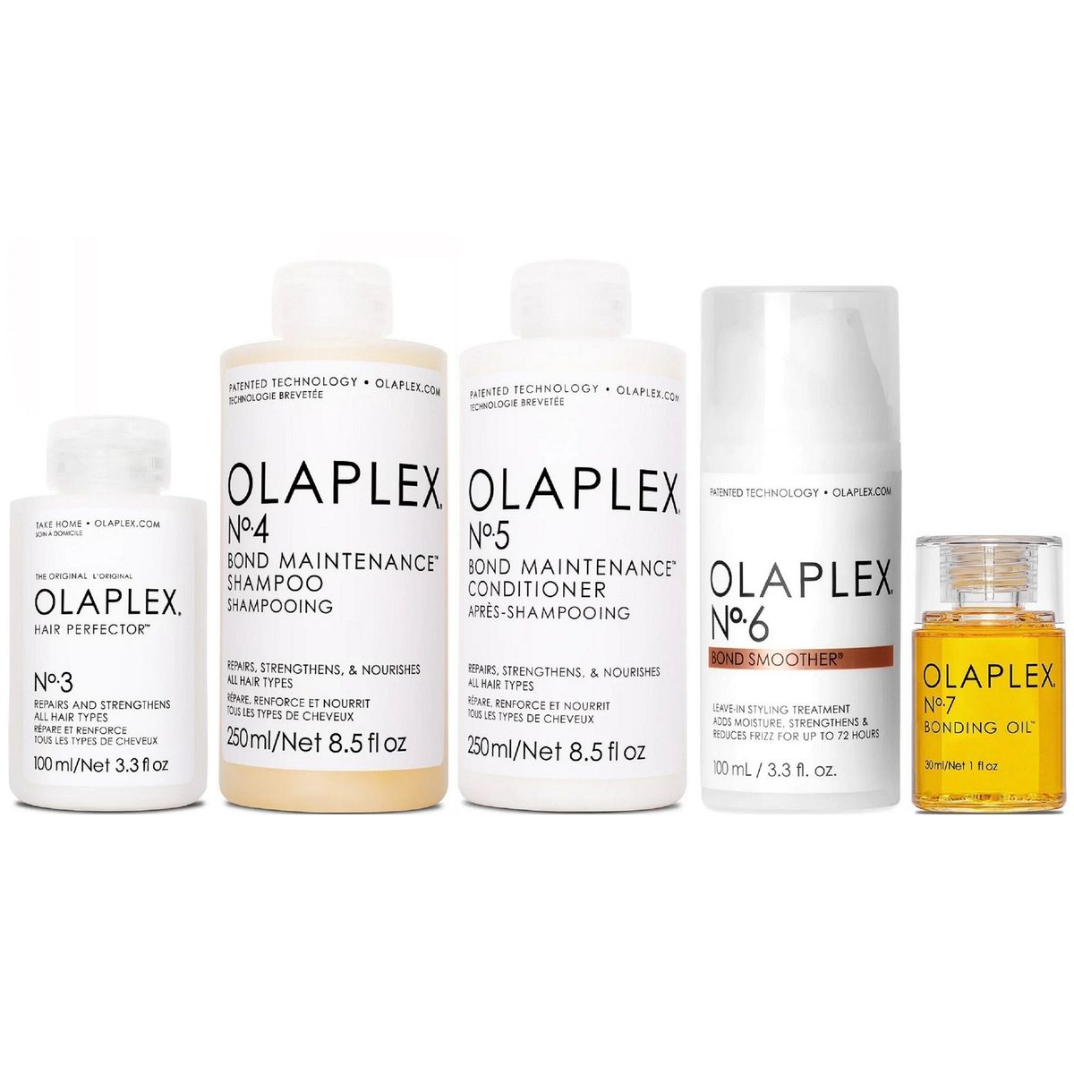 OLAPLEX - Olaplex N°3 + N°4 + N°5 + N°6 + N°7 Tratamiento Reparador Intensivo