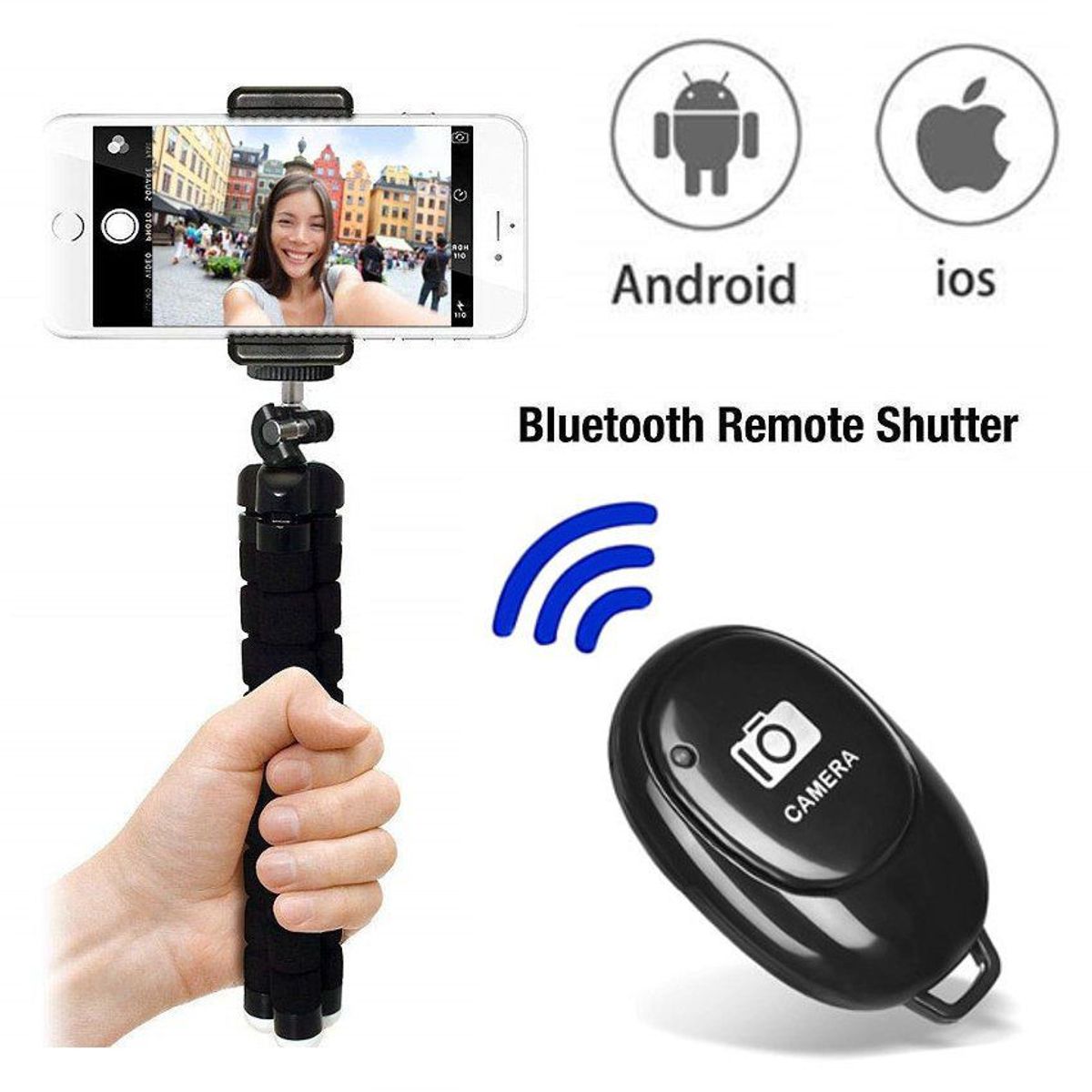 GENERICO - Control remoto disparador selfie bluetooth celular fotografia bateria