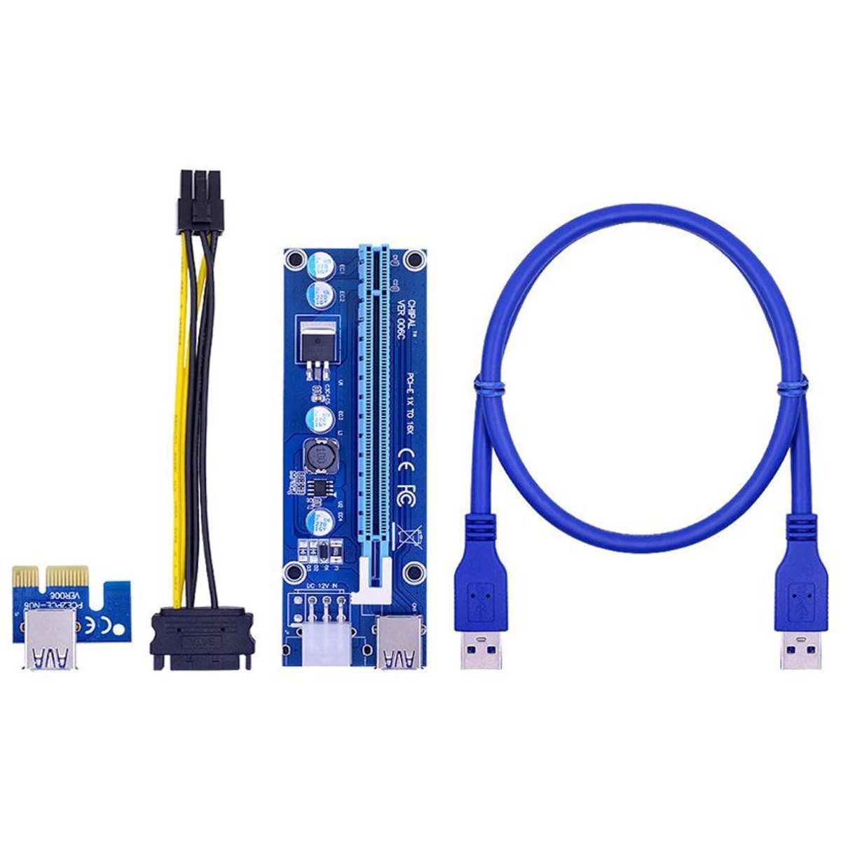 GENERICO - Cable extensor riser pci express pcie 1x a 16x para gpu tarjeta video