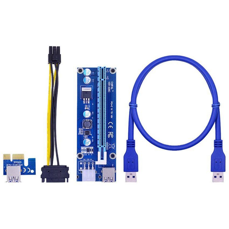 GENERICO - Cable extensor riser pci express pcie 1x a 16x para gpu tarjeta video