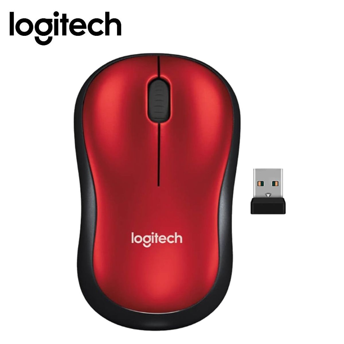 LOGITECH - Mouse Logitech M185 Red Inalambrico usb Laptop  Red