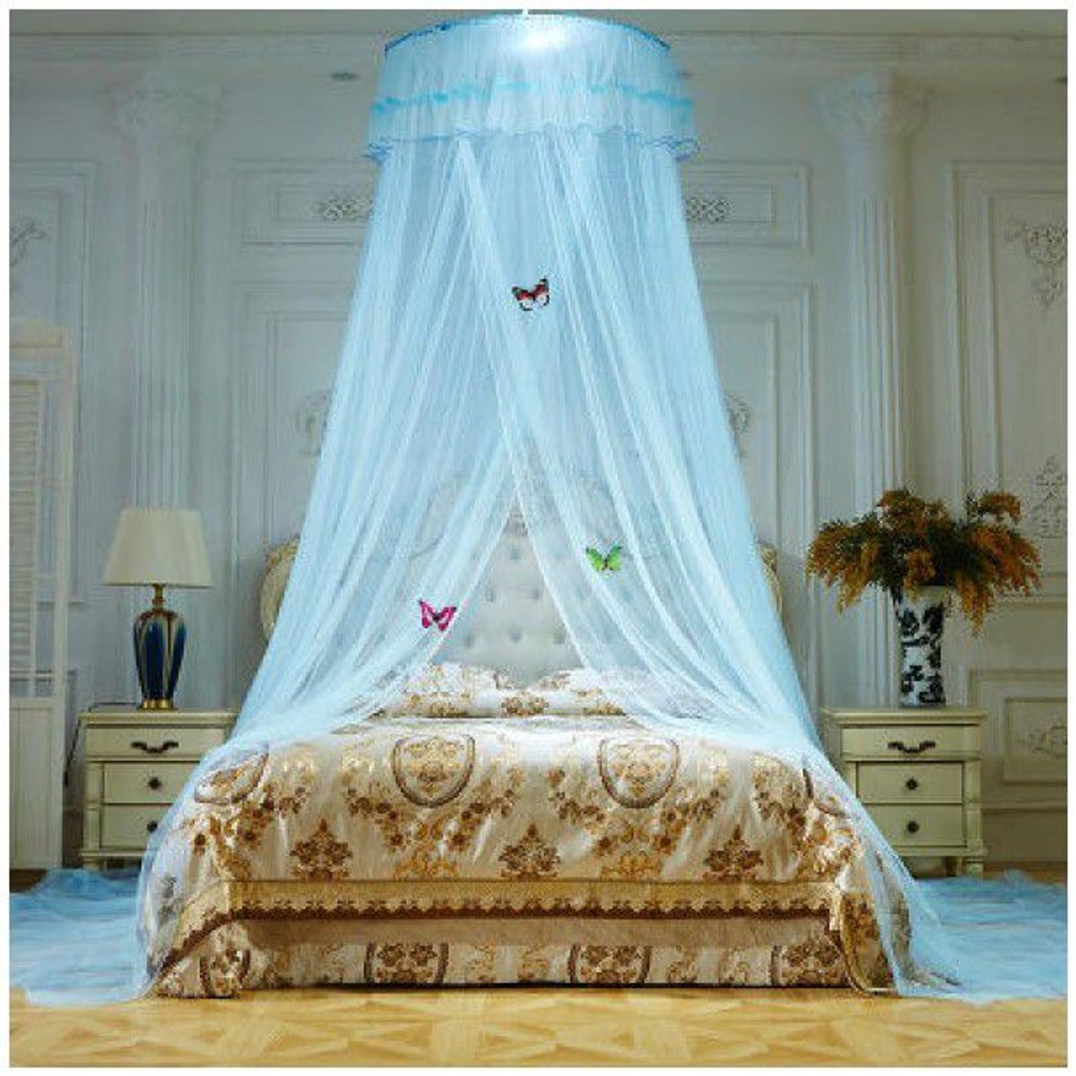 INSPIRA MARKET - Mosquitero Cubierta Mosquitos Insectos Tul Cuna Cama de 1 a 2 Plazas