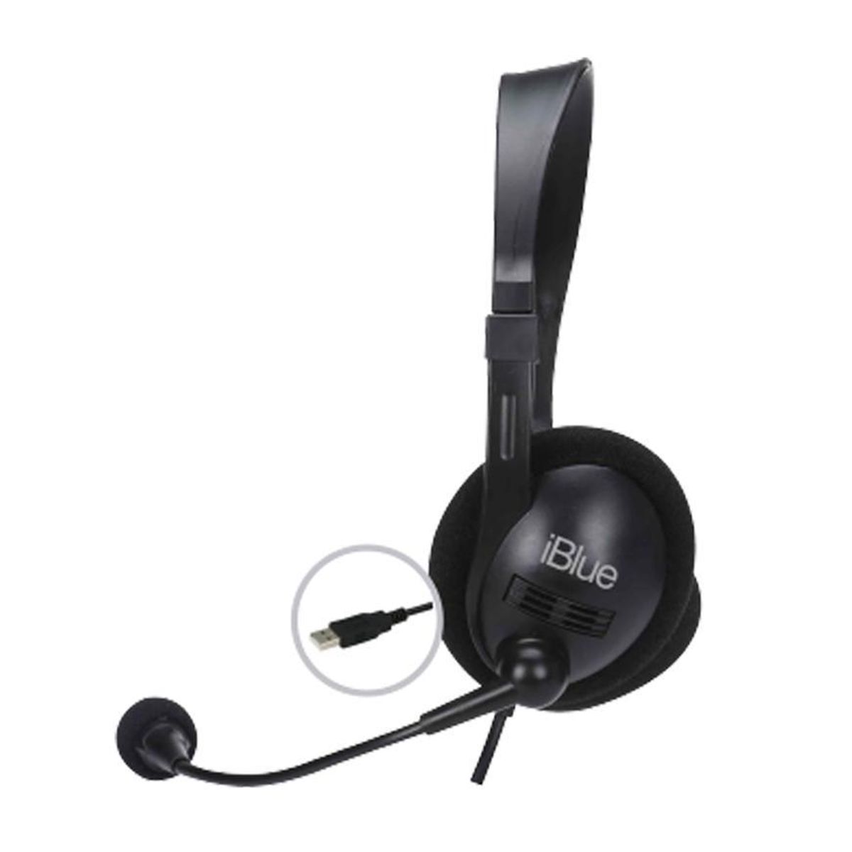 IBLUE - Audifono Microfono Usb Iblue chat Link Call center 3001 bk