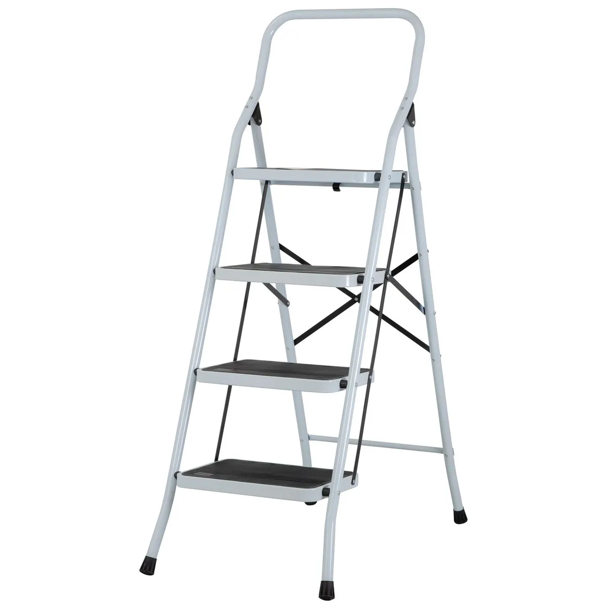PRETUL - Escalera tubular plegable 4 peldaños de acero Pretul