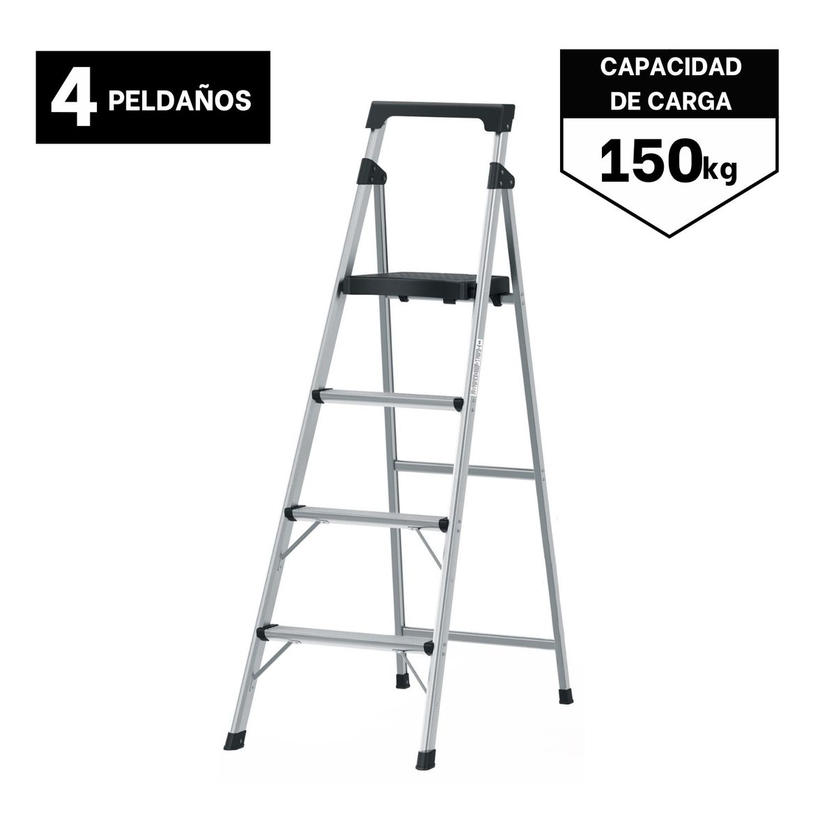 TRUPER - Escalera Tubular Plegable 4 peldaños de aluminio Truper