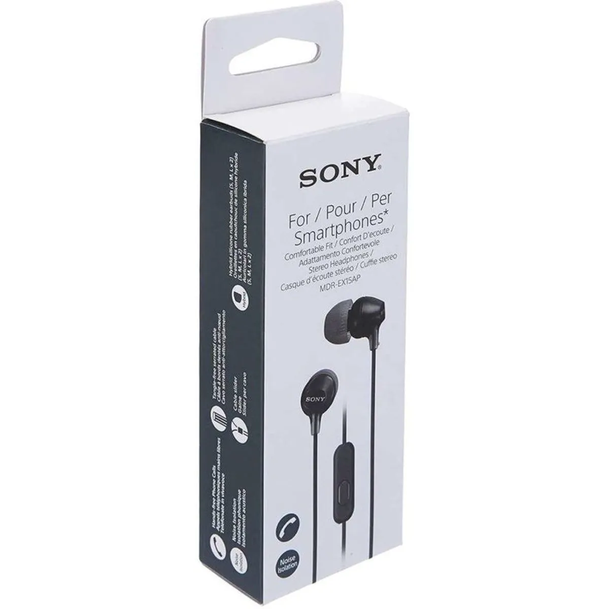 SONY - Sony Audífonos Internos Con Micrófono MDR-EX15AP Negro