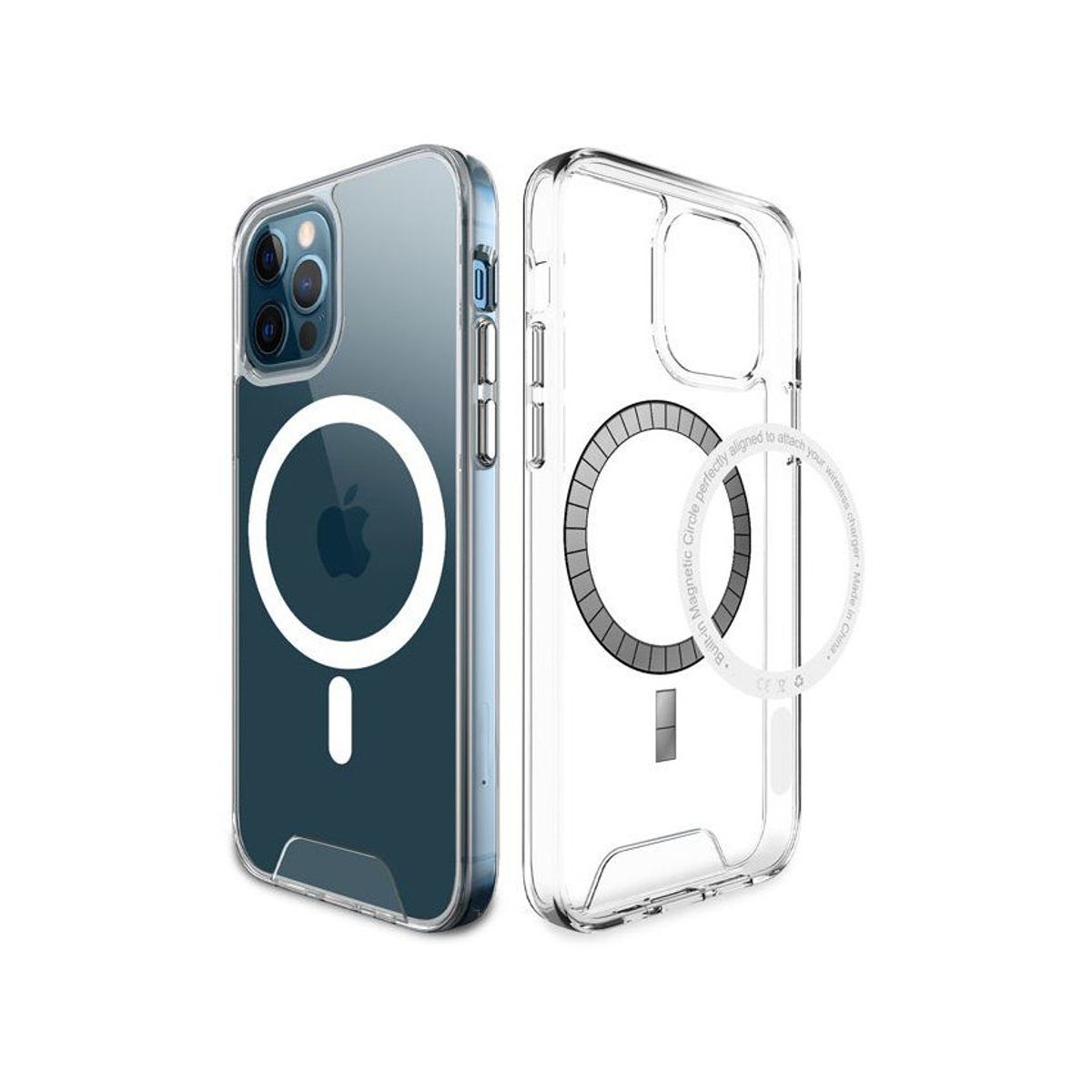 CASE - Space magsafe y vidrio 21d para iphone 13 pro max -transparente