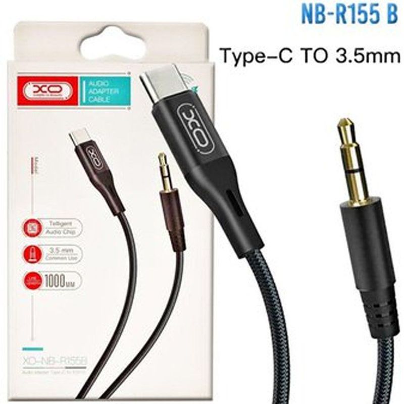 LDNIO - Cable Adaptador De Audio Xo Usb Tipo C A Conector De 35mm 1M - Negro
