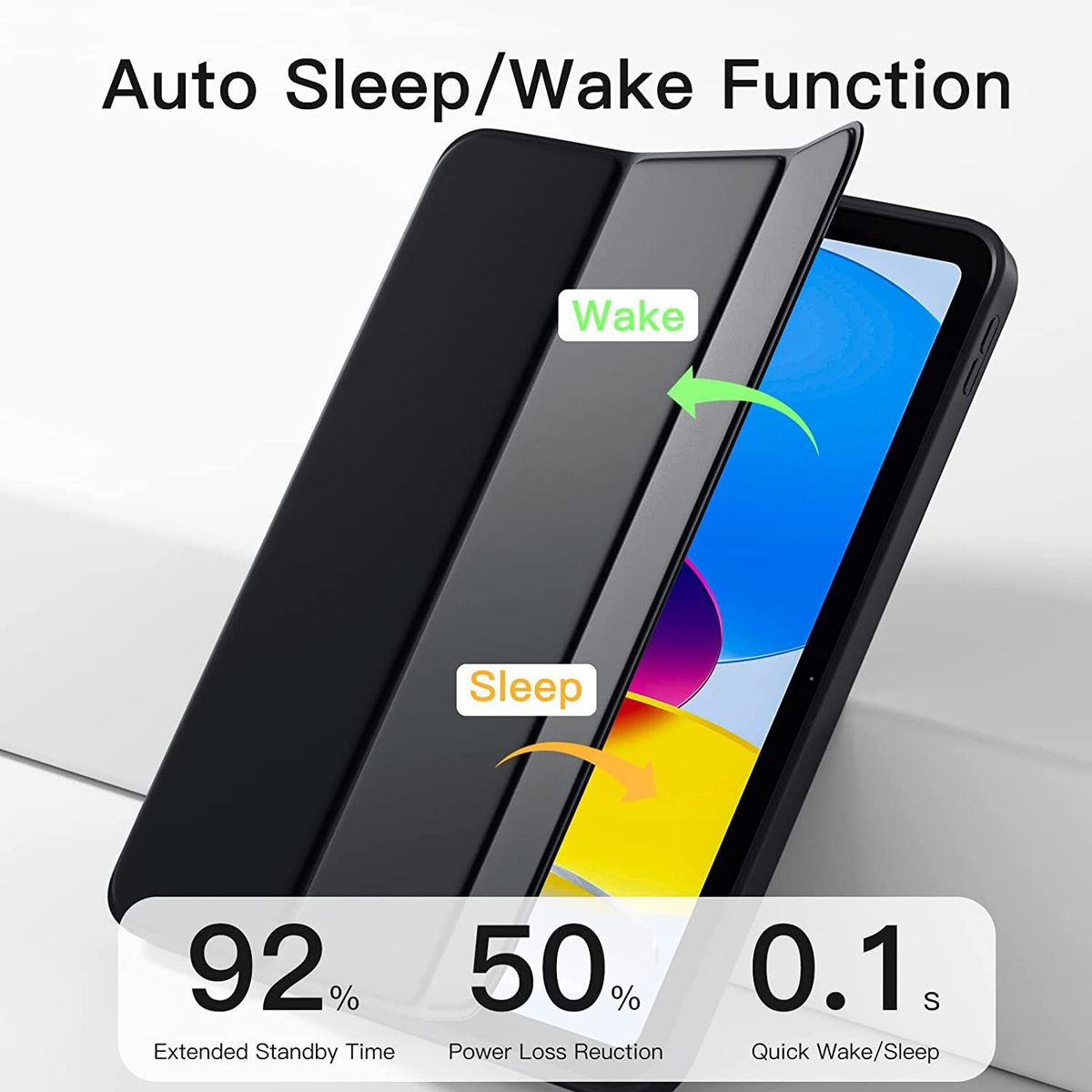 GENERICO - Funda Case Smart Cover Para iPad 10ma Gen 10.9 (2022) Con Porta Pencil