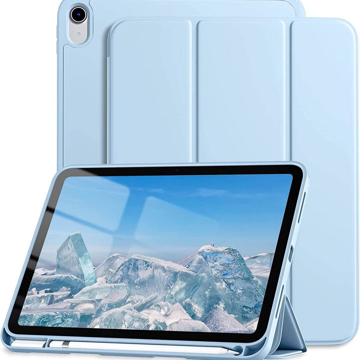 GENERICO - Funda Case Para iPad 10ma Gen 10.9 (2022) Con Porta Pencil - CELESTE