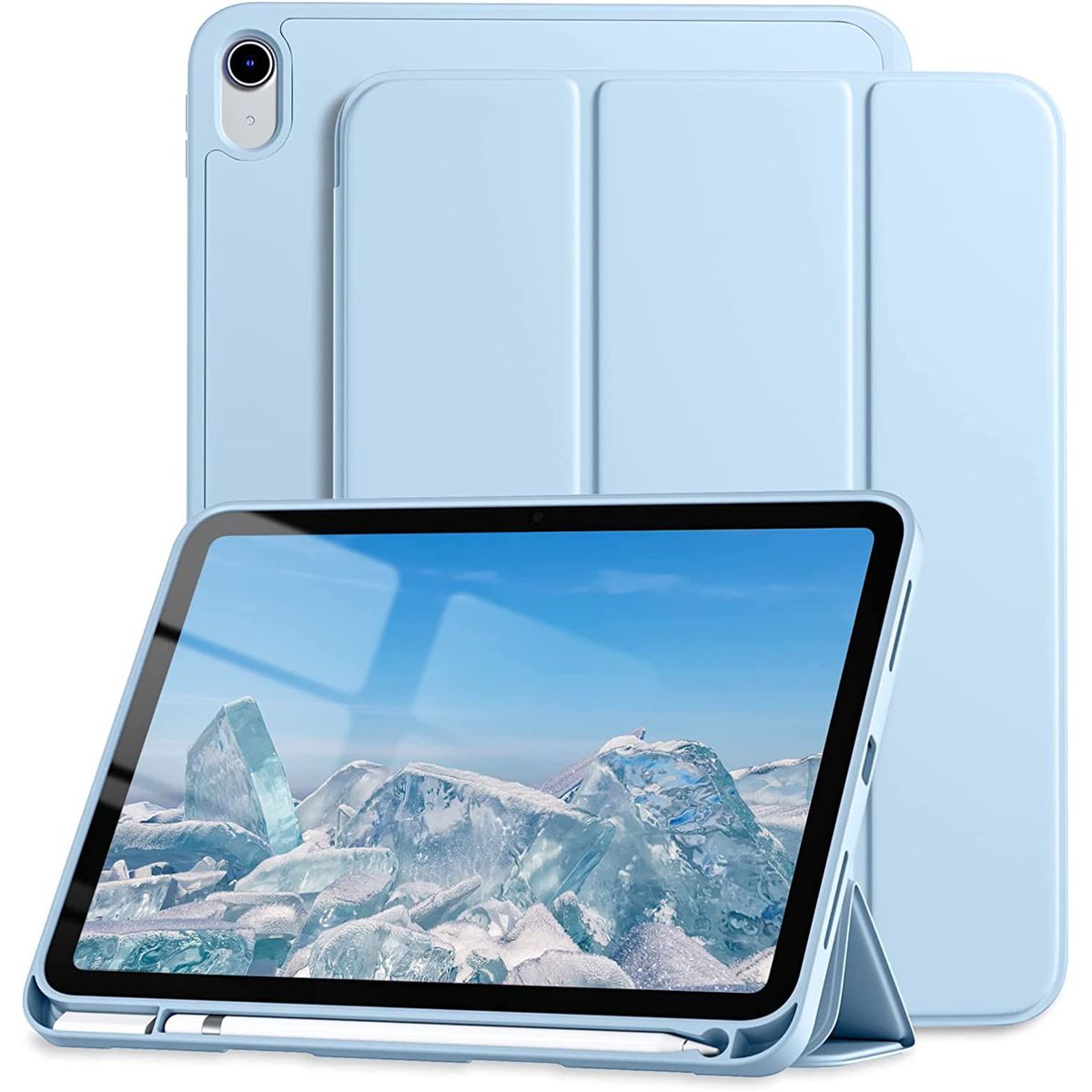 GENERICO - Funda Case Para iPad 10ma Gen 10.9 (2022) Con Porta Pencil - CELESTE