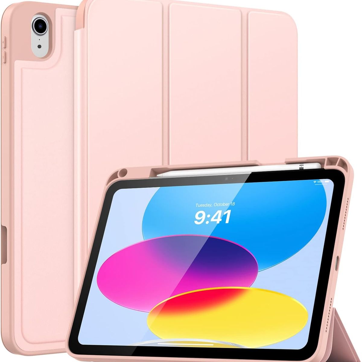 GENERICO - Case Cover Funda Para iPad 10ma Gen 10.9 (2022) Porta Pencil - ROSADO