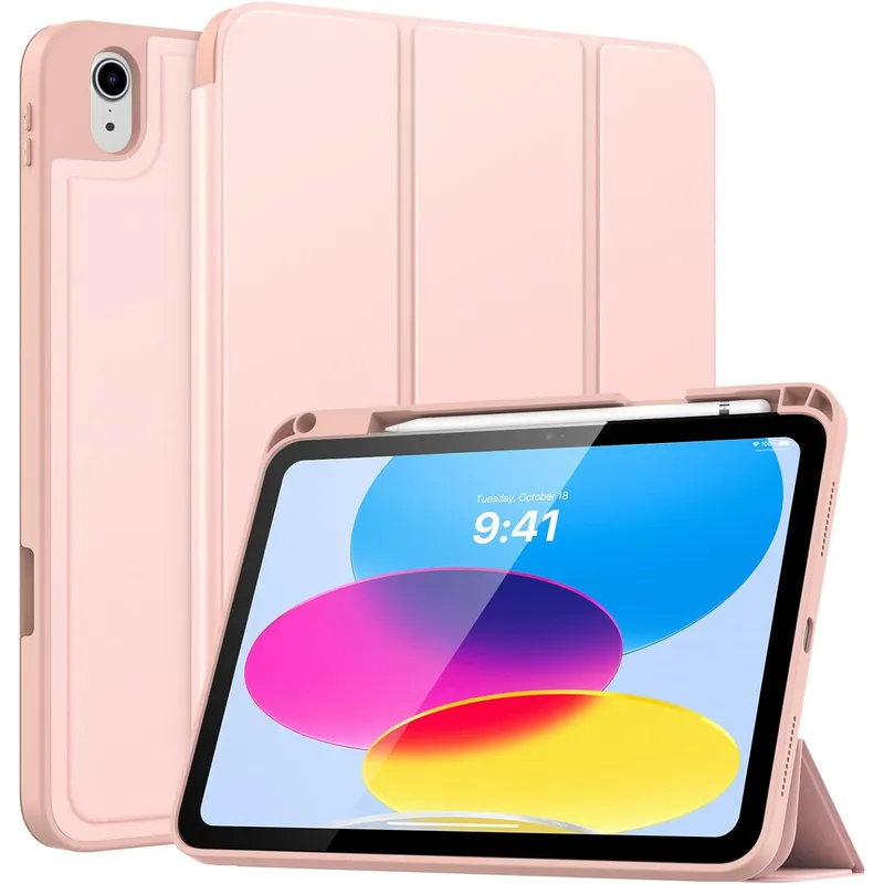 GENERICO - Case Cover Funda Para iPad 10ma Gen 10.9 (2022) Porta Pencil - ROSADO
