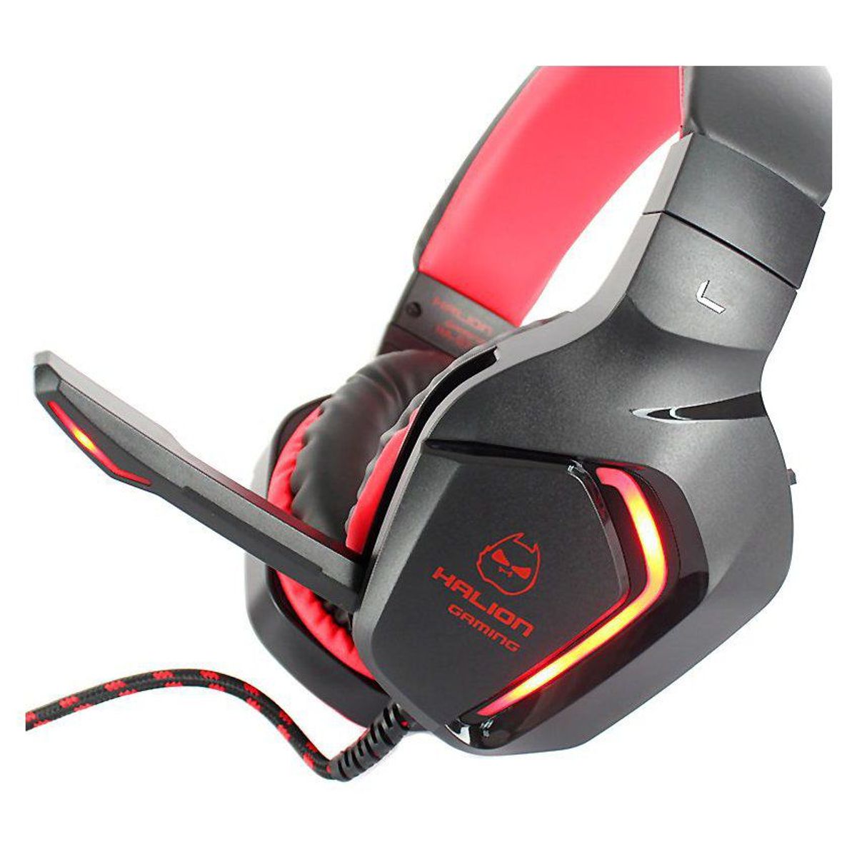HALION - AUDIFONO GAMER CON MICROFONO HALION S7 PLUG 3.5 MM + USB LUZ LED ROJO