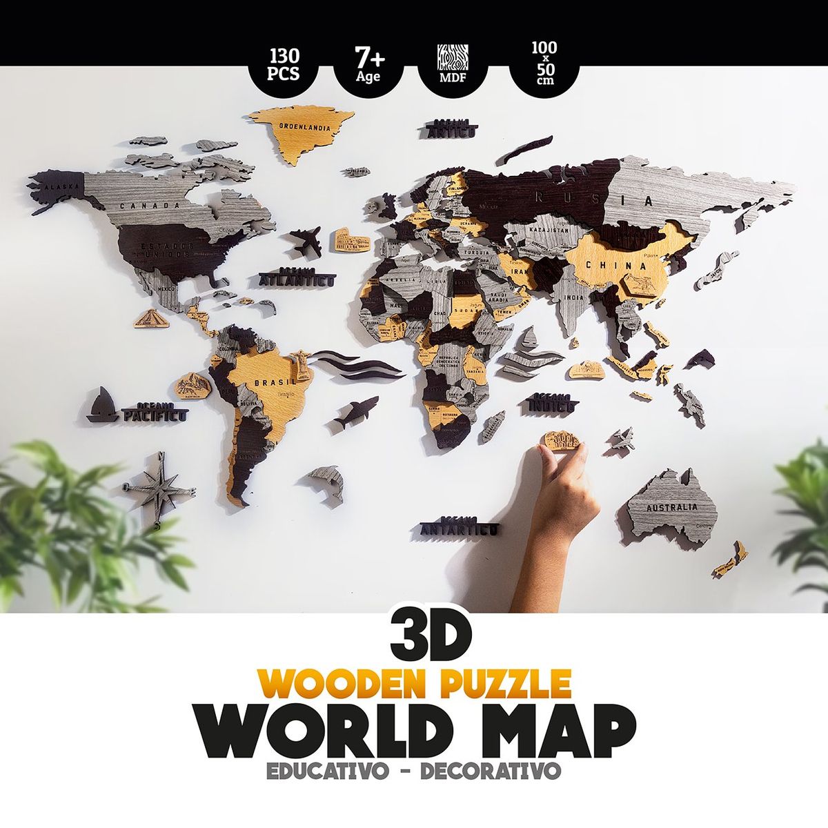 A ANUARIOS EXCLUSIVOS - Rompecabeza de madera MAPA MUNDI