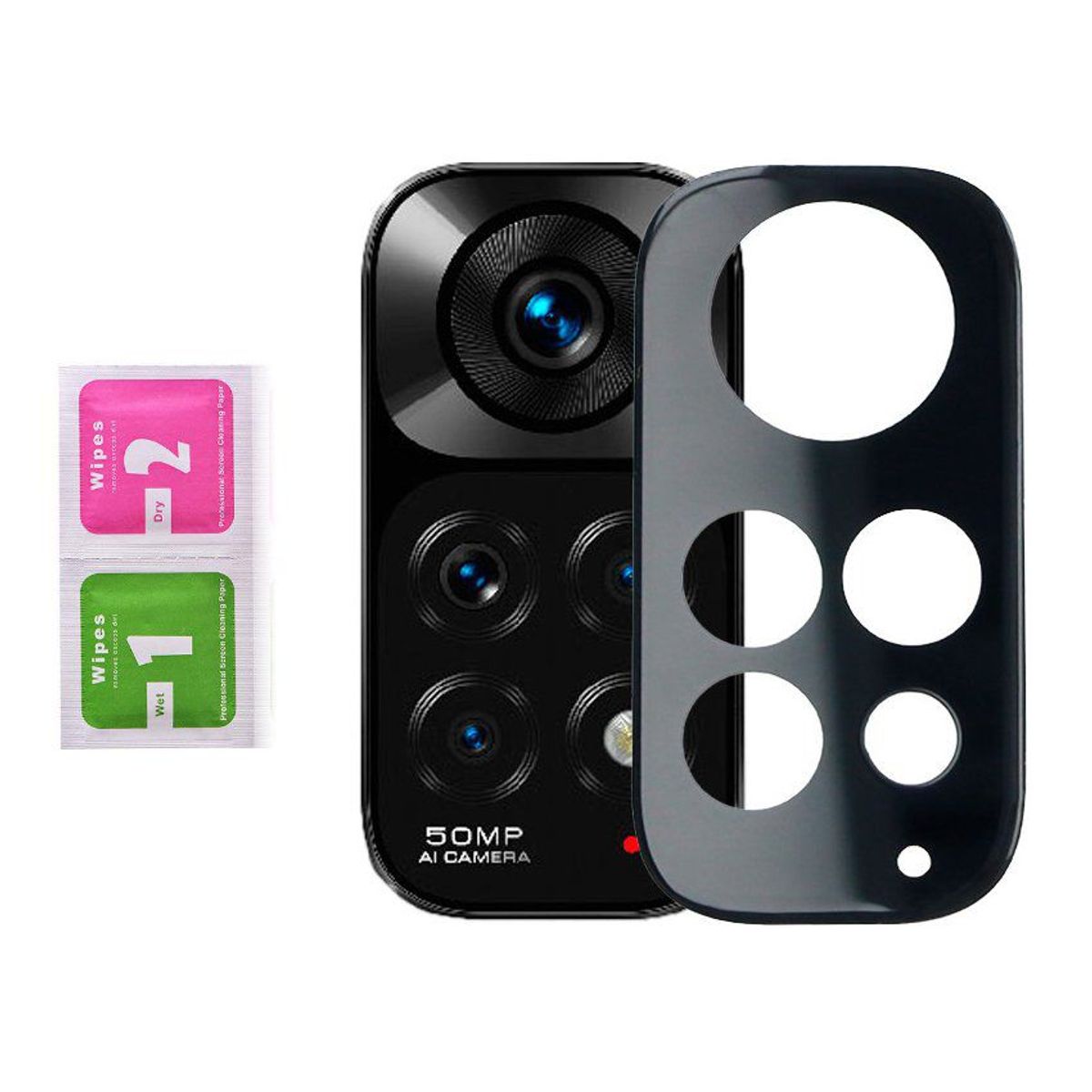 GENERICO - Vidrio Protector de Cámara para Xiaomi Redmi Note 11 4g Negro