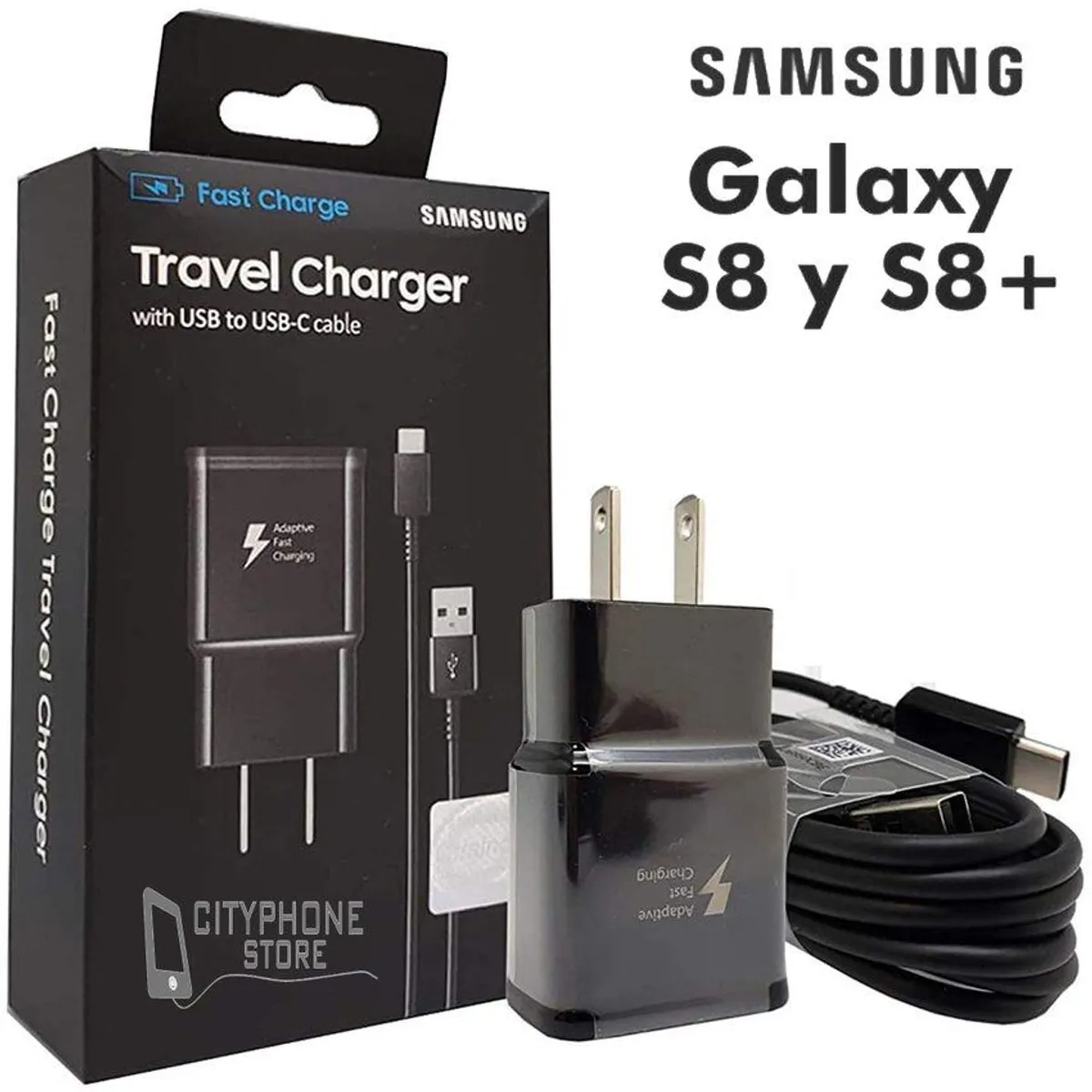SAMSUNG - Cargador Usb Tipo C Samsung S8 y S8 Plus Travel Charger Negro
