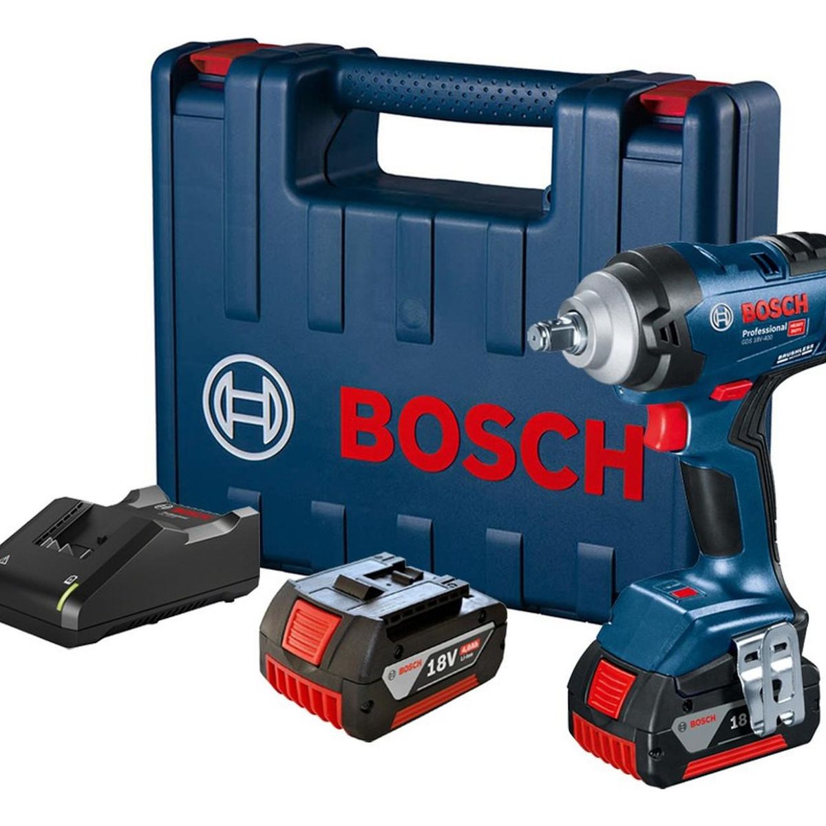 BOSCH - Llave de Impacto 1/2" 18V Brushless 400Nm 2 Bat 4 Ah Bosch GDS 18V-400