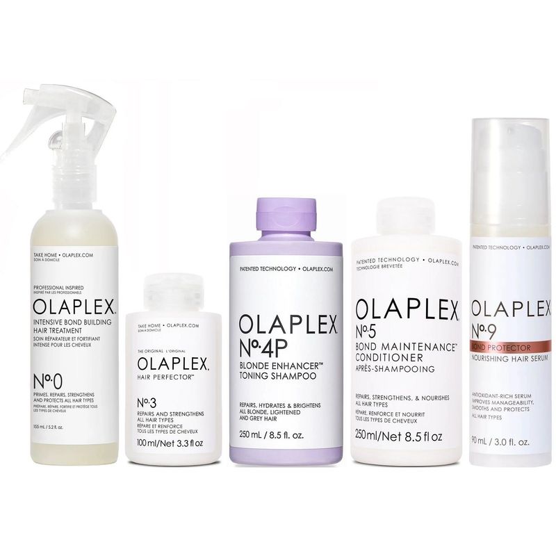 OLAPLEX - Olaplex N°0 + N°3 + N°4P + N°5 + N°9 Tratamiento Cabello Rubio