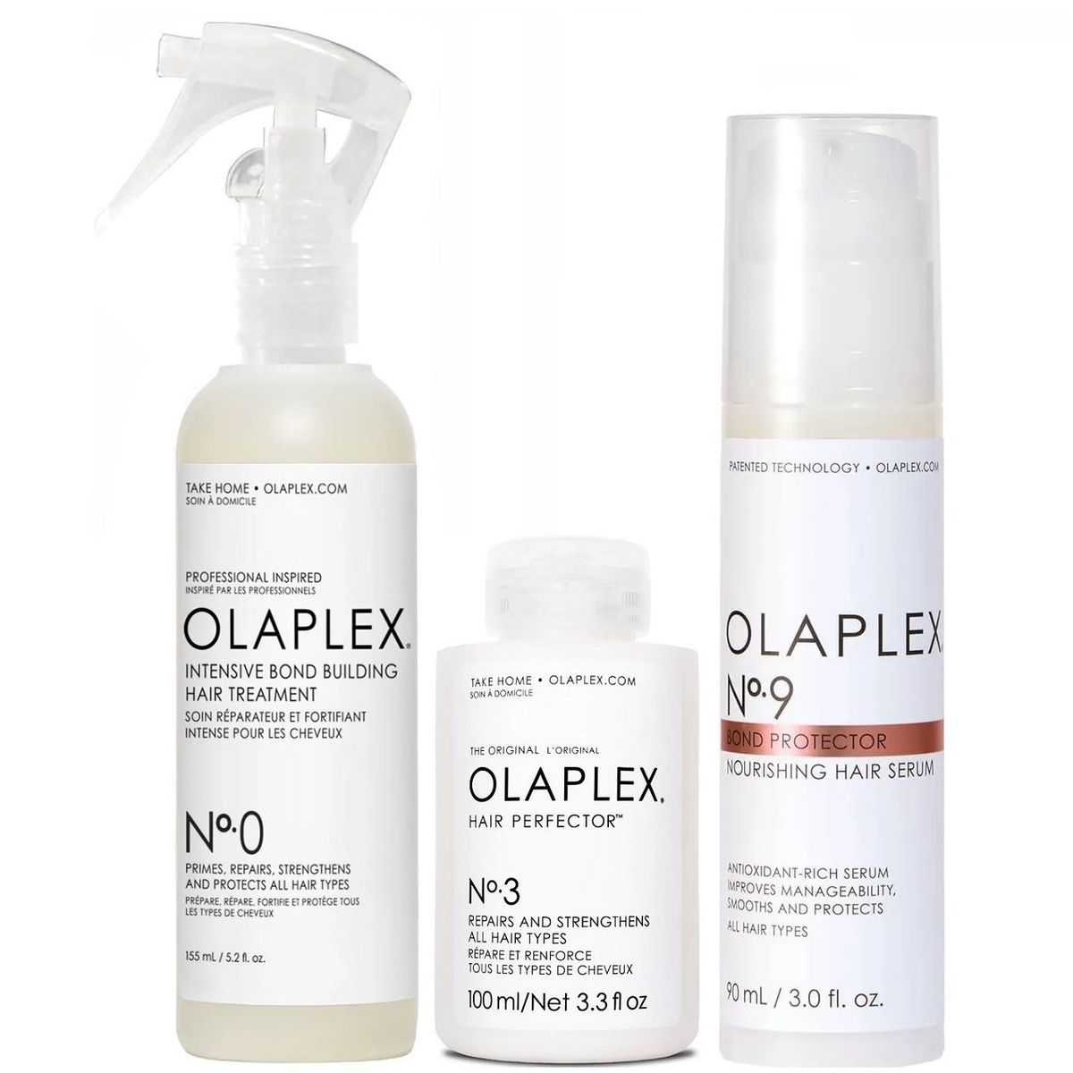 OLAPLEX - Olaplex N°0 + N°3 + N°9 Tratamiento Reparador Intensivo