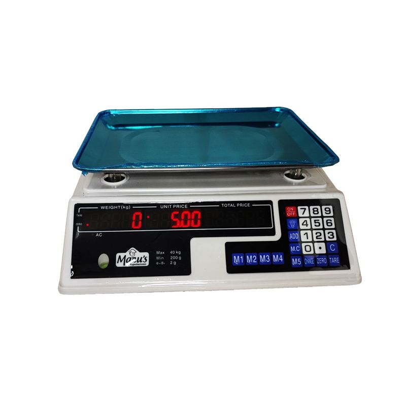GENERICO - Balanza Digital para Bodega 40 Kg Doble Pantalla Márus Blanco