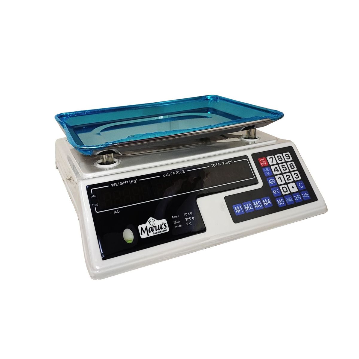 GENERICO - Balanza Digital para Bodega 40 Kg Doble Pantalla Márus Blanco