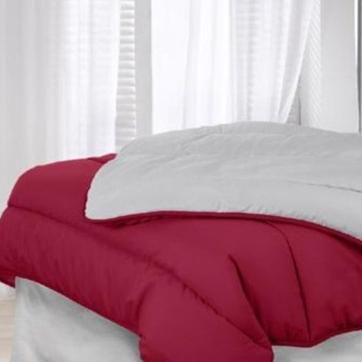 ARLIN TEXTIL - Edredon Damasco Bicolor 2 plz Color Guinda / Plomo