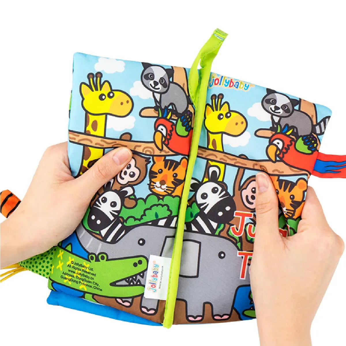 JOLLYBABY - Libro sensorial de tela suave para bebés Colitas Selváticas