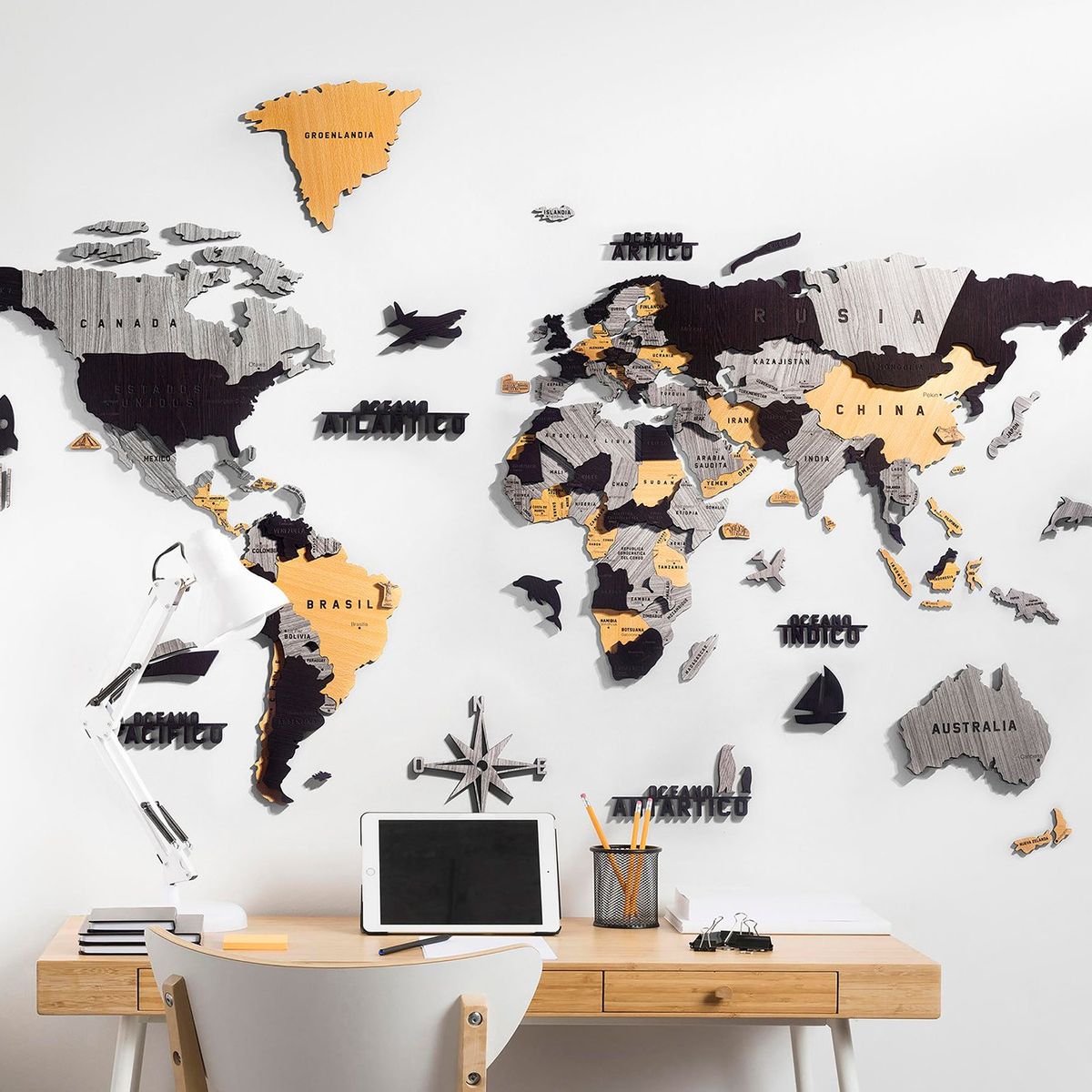 A ANUARIOS EXCLUSIVOS - Rompecabeza MAPA MUNDI XG black