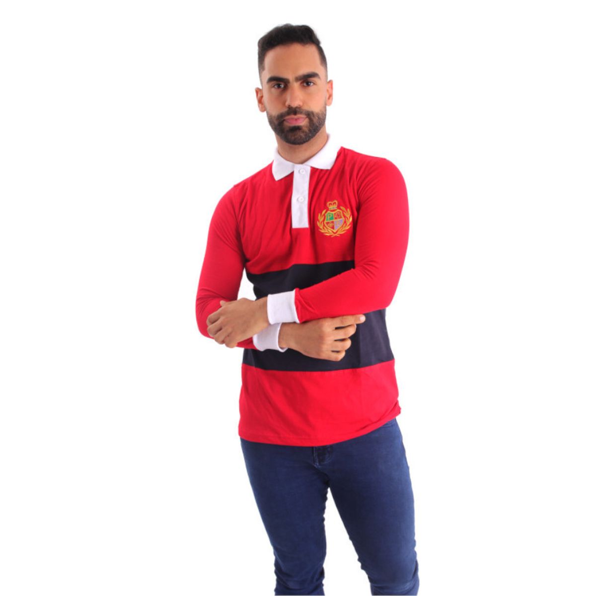 GENERICO - Polo Manga Larga Hombre Piero Biani - Rojo