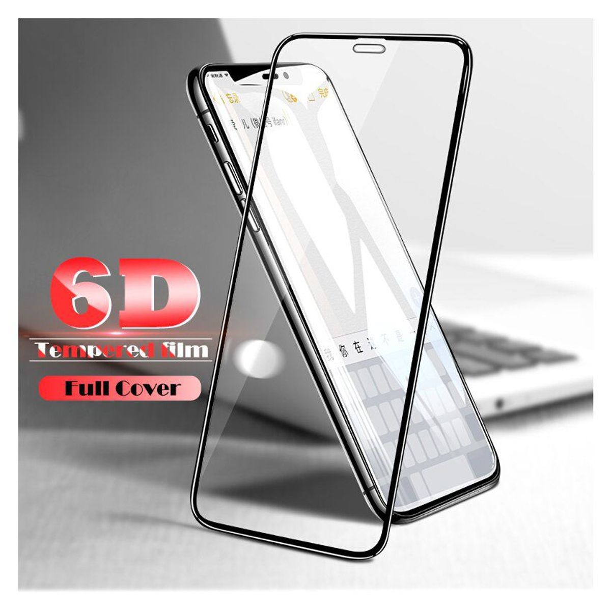 GENERICO - Mica de vidrio iphone x 10 completa pantalla curvo maxima protector