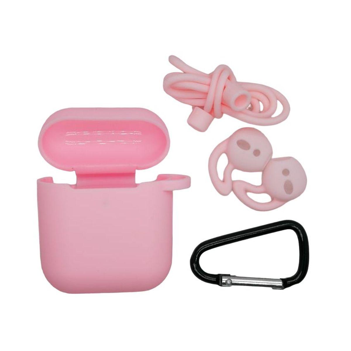 OEM - Case Estuche Funda Protector para Apple AirPods - Kit 5 En 1 - ROSADO