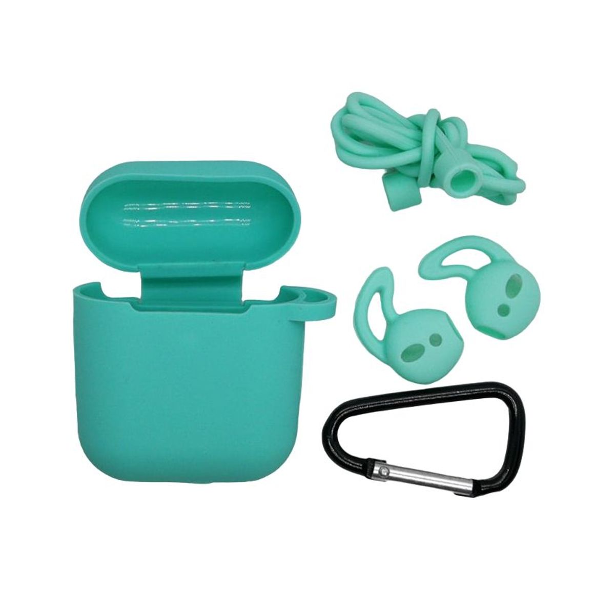 OEM - Case Estuche Funda Protector para Apple AirPods - Kit 5 En 1 - VERDE P