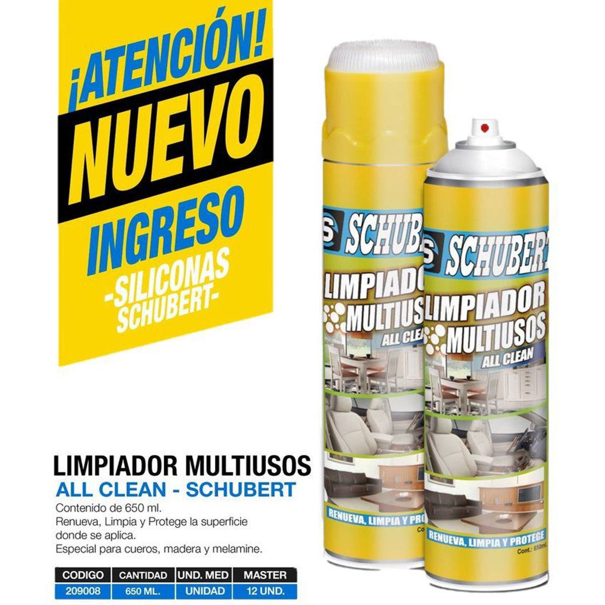 SCHUBERT - Schubert Limpiador Multiuso Espuma 650ml