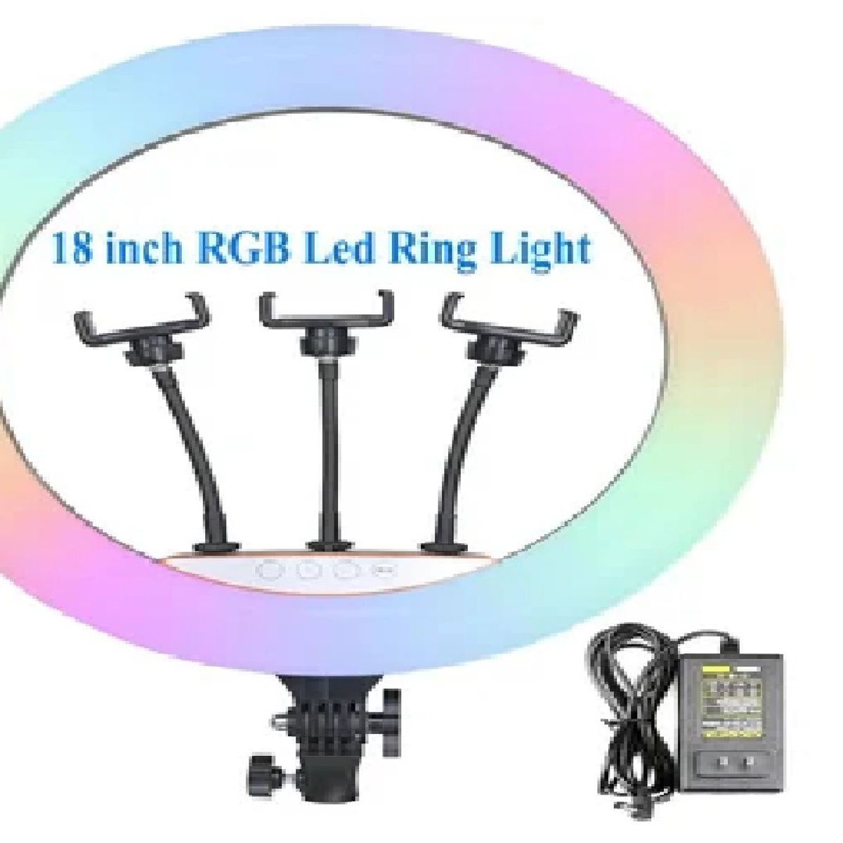 GENERICO - Aro Anillo luz RGB de 45 CM + Trípode 2.10 MT + Control  Alta Calidad